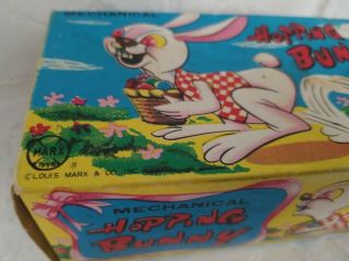 Marx Tin Litho Wind Up Mechanical Hopping Bunny In The Box