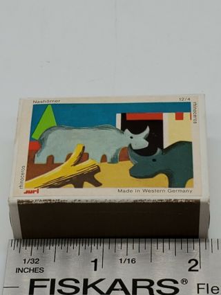 Vintage Juri West Germany Matchbox Size Building Blocks Rhino Toy