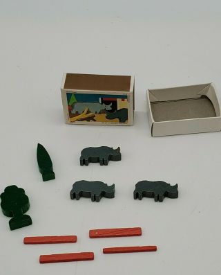 Vintage Juri West Germany Matchbox size Building Blocks Rhino toy 2