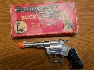 Vintage 1950’s Kilgore Buck Toy Cap Gun Pistol With Box.