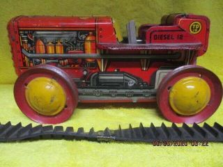 Vintage Mar Louis Marx Tin Lithograph Toy Tractor 1940s/50s Good Visual Conditio