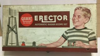Vintage 1959 Gilbert Erector Set No.  10042 Metal Box Only