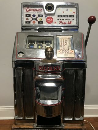 Vintage Jennings 25 Cent Tic Tac Toe Slot Machine The Governor 1940s