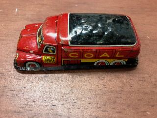 Vintage Linemar Toys Japan Tin Litho Friction Car Coal & Coke Delivery Truck