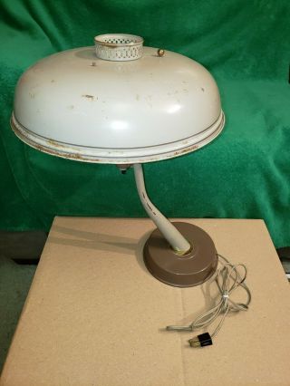 Vtg Desk Lamp Flying Saucer Ufo Atomic Space Age Mid Century Modern Dazor Era
