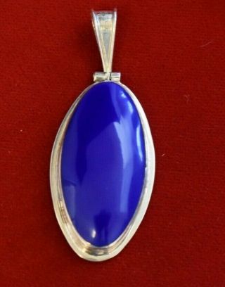 Vintage Mexico Sterling Silver Blue Stone Pendant
