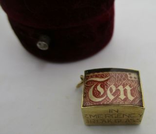 Quality Vintage Hallmarked 9ct Gold Bracelet " Ten Shilling Note ".  Wgt: 3.  2 Grams