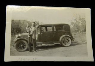 Vintage Photograph,  Sam & Junior On A Country Drive With 1930 