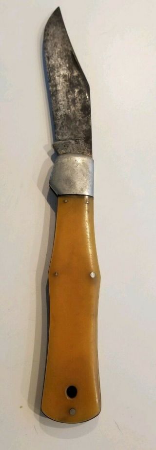 Vintage Olcot Union Cutlery N.  Y.  Folding Knife Coke Bottle Scales