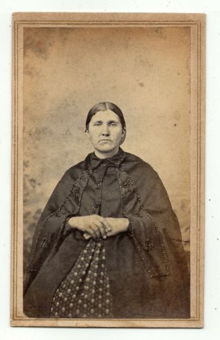 1860s Civil War Era Cdv Photo Woman Unusual Wrap Tax Stamp Id 