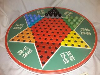 Vintage Ohio Art Tin Chinese Checkers/checker Board Game With Checkers/marbles