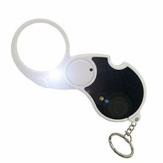 Handheld Pocket Magnifying Glass W/ Auto Flip Led Light - Up To 5x Magnification