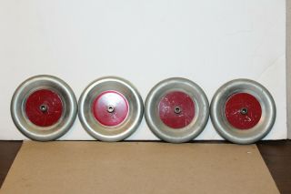 Set Of Four Vintage Metal Toy Replacement Wheels For Toy Truck