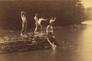 Study For The Swimming Hole,  1880s Thomas Eakins Vintage Old Photo (reprint)