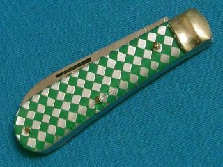 Vintage Winchester Checkerboard Barehead Sheepfoot Folding Knife Knives Pocket