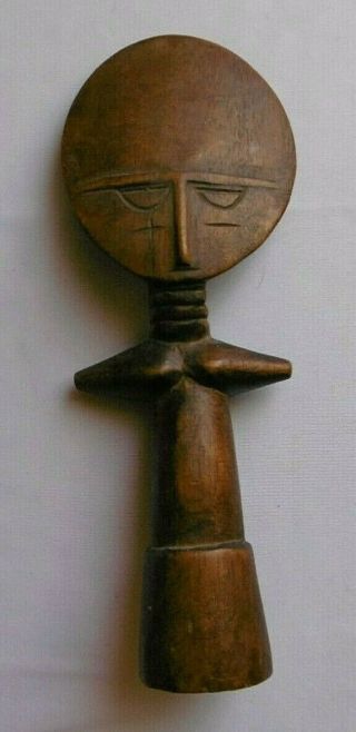Vintage Ashanti Fertility Doll Wood Hand Carved African Sculpture Statue