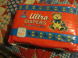 Vintage Collectable Gc Diapers Med Size 3 Plastic Cover Late 90 