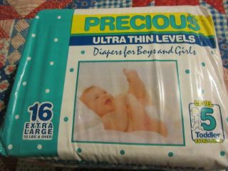 Vintage Collectable Diapers Xl Precious Size 5 (largest Back Then) Plastic Cover