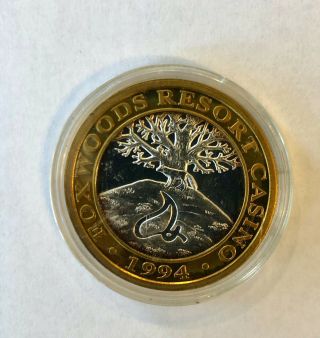 Foxwoods Resort Casino Limited Edition $10 Gaming Token.  999 Fine Silver - 1994