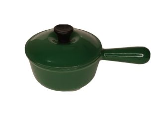 Le Creuset 14 Cast Iron Sauce Pan Vintage With Lid Green 3/4 Quart Small Rare