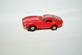 Vintage Aurora Tjet Ho Scale Electric Slot Car Red With White Stripes Very Rare