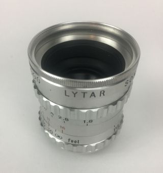 SOM Berthiot Lytar 25mm f1.  8 Vintage 16mm Movie Camera Lens C - Mount 2