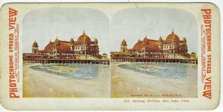 1906 Bathing Pavilion,  Saltair,  Great Salt Lake,  Utah,  H.  C White Stereoview Card 2