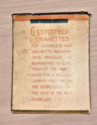 Vintage Novelty Clestertield Chesterfield Chiseler Cigaretter gag 3