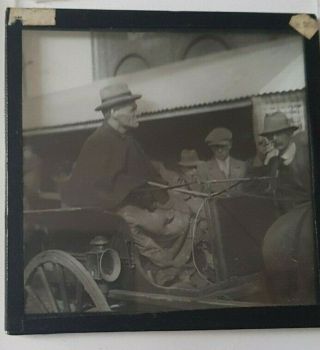 Photo Glass Magic Lantern Slide - Edwardian era Man in a horse drawn carriage 2