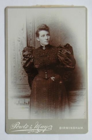 Cabinet Photo: Portrait Of A Finely Dressed Young Woman.  Powls & May,  Manchester