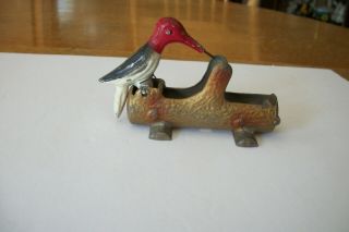 Vintage Woodpecker Toothpick Dispenser Holder