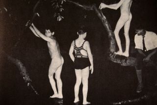 Boys Enjoying A Late Night Swim In Central Park,  Vintage 1930s Photo (reprint)