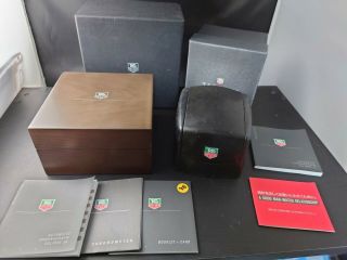 2 Set Of Tag Heuer Wrist Watch Box Booklet Wood Wooden Vintage Case Yy90300920
