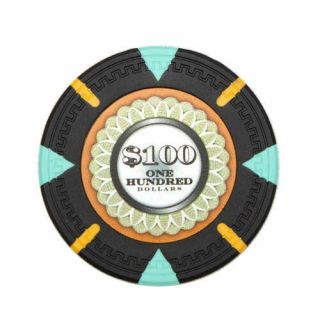100 Black $100 Claysmith The 13.  5 Gram Clay Poker Chips Buy 3 Get 1free