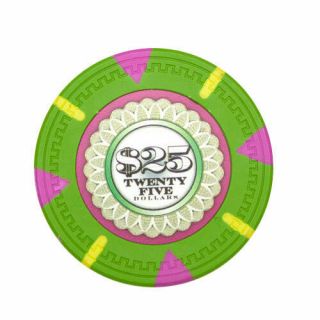 100 Green $25 Claysmith The 13.  5 Gram Clay Poker Chips Buy 3 Get 1