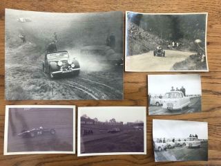 6 Vintage Motor Racing Hill Climb And Car Photographs