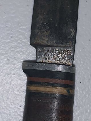 Vintage Jean Case Cut Co Knife Fixed Blade No Sheath