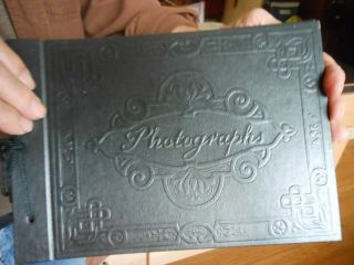 Vintage Photograph Album With White Photo Corners For Mounting