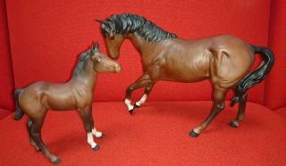 Vintage Beswick Horse & Foal Spirit Of Affection Brown Matt Finish Perfect