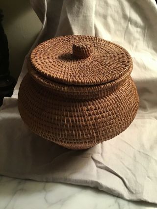 Indian / Native American Basket With Lid 2