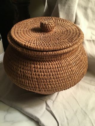 Indian / Native American Basket With Lid 3