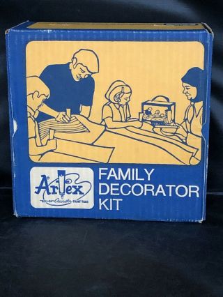 Vintage Artex Family Decorator Kit B Roll On 12 Paint Tube Fabric Embroidery Set
