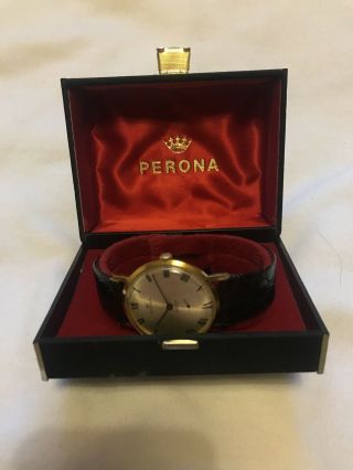 Serviced Perona Gents Vintage Wrist Watch Boxed