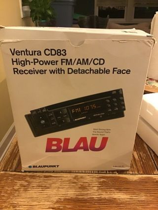 Vintage 90s Blaupunkt Ventura Cd83 Fm/am/cd Receiver With Detachable Face W/box