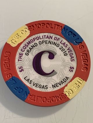 Cosmopolitan Grand Opening $5 Casino Chip Las Vegas Nevada 3.  99
