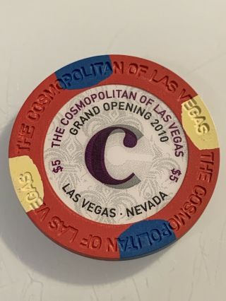 COSMOPOLITAN GRAND OPENING $5 Casino Chip Las Vegas Nevada 3.  99 2
