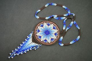 Huichol Necklace Beaded Peyote Bag Mexican Folk Art Mexico Hippy Culture