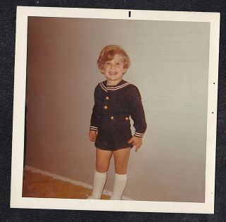 Vintage Photograph Adorable Little Boy Wearing Cute Outfit