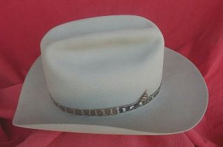 Vintage Rancher Style Custom Made Light Tan Cowboy Hat W/rattlesnake Hat Band - Nr