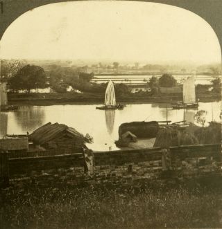 Keystone Stereoview Yangtsekiang River Near Nanking 1920 